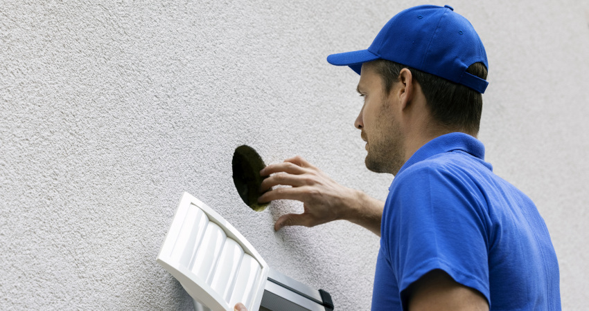 Duct Cleaning Technician at Work